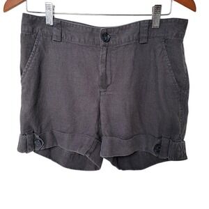 Banana Republic 100% Linen Shorts Women's Size‎ 6 Grey Casual Summer